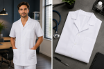 BLOUSE BLANCHE HOMME COL CHEMISIER DEMI MANCHES