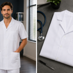 BLOUSE BLANCHE HOMME COL CHEMISIER DEMI MANCHES